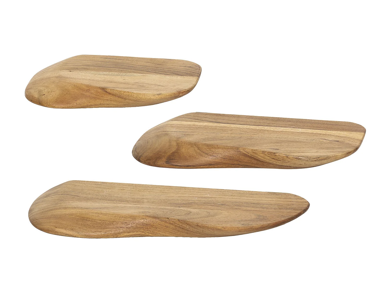 Wandschap Organic - Massief Acacia Naturel - Set van 3