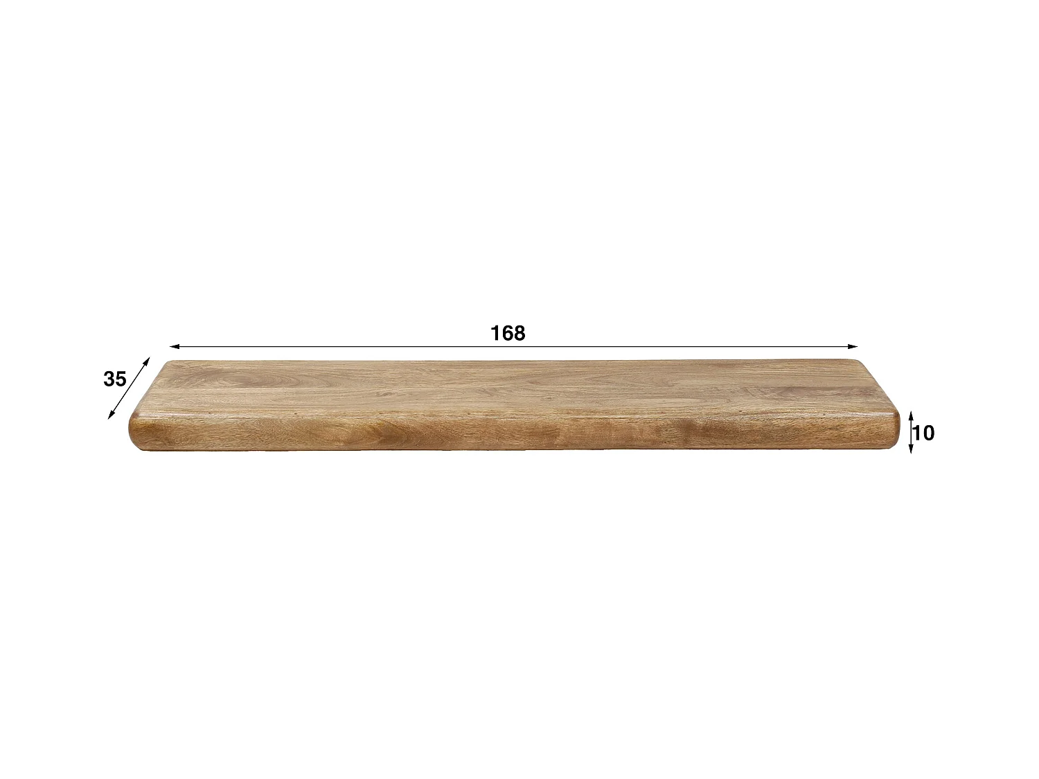 Wandplank Sleek 170cm - Massief Mango Zandkleur