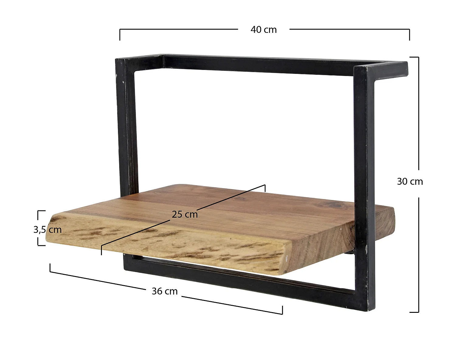 Wandplank Edge - 40cm - Acaciahout