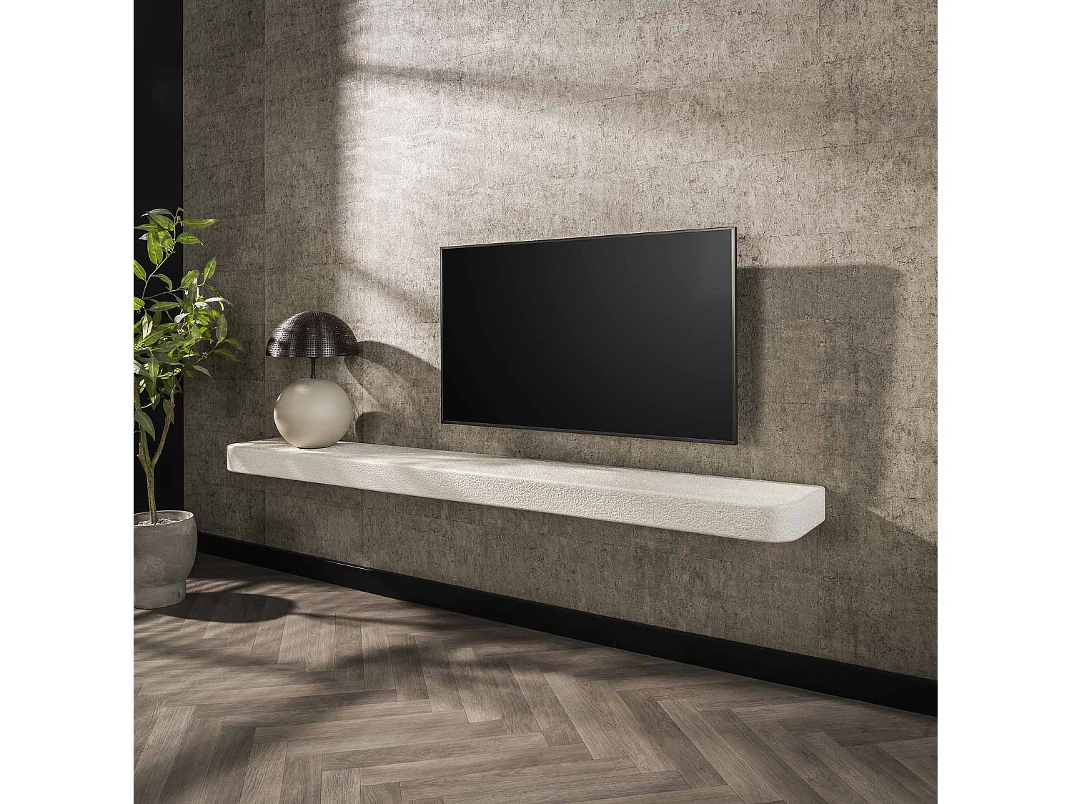 Wandplank Stone 200cm - Marmer Composiet