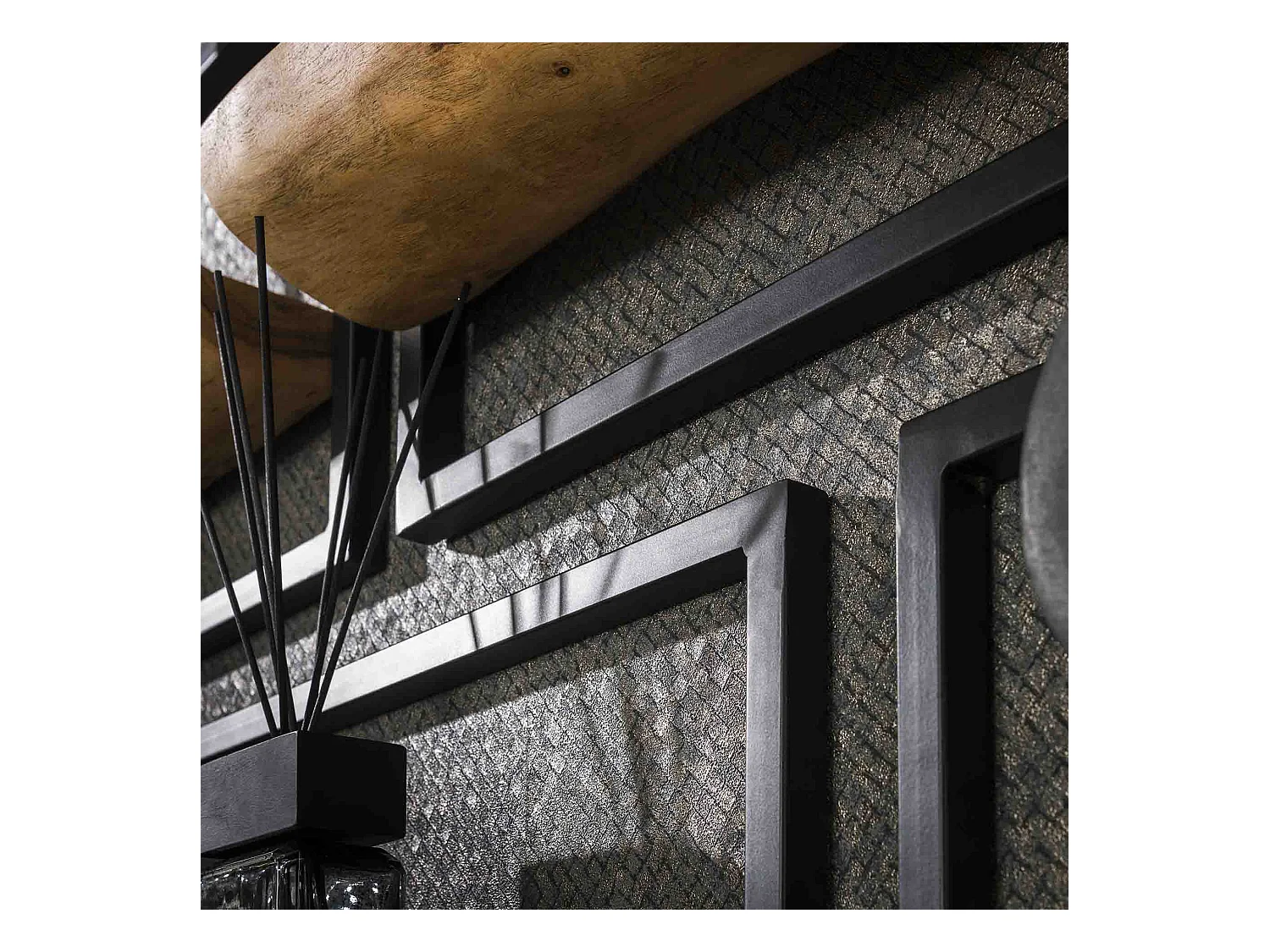 Wandschap Set Edge - Massief Acacia Naturel - Set van 5