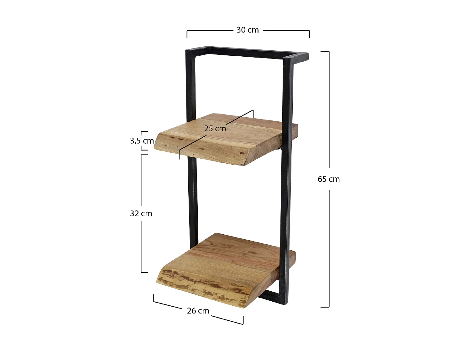Wandplank Edge - 30cm - Acaciahout - Bruin