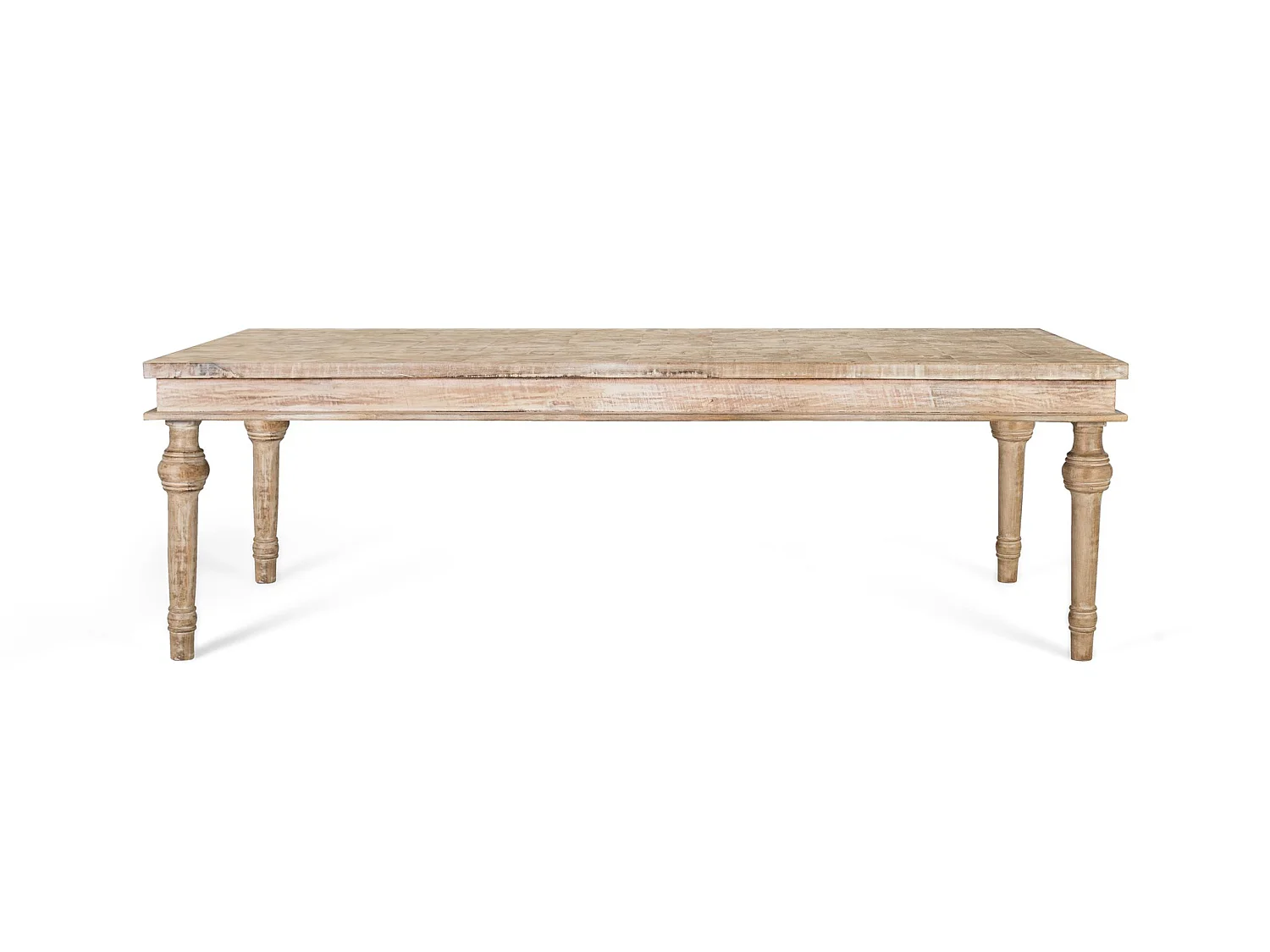 Tables de salle à manger en bois de manguier 200 cm, style rustique vintage - 76 x 200 x 100