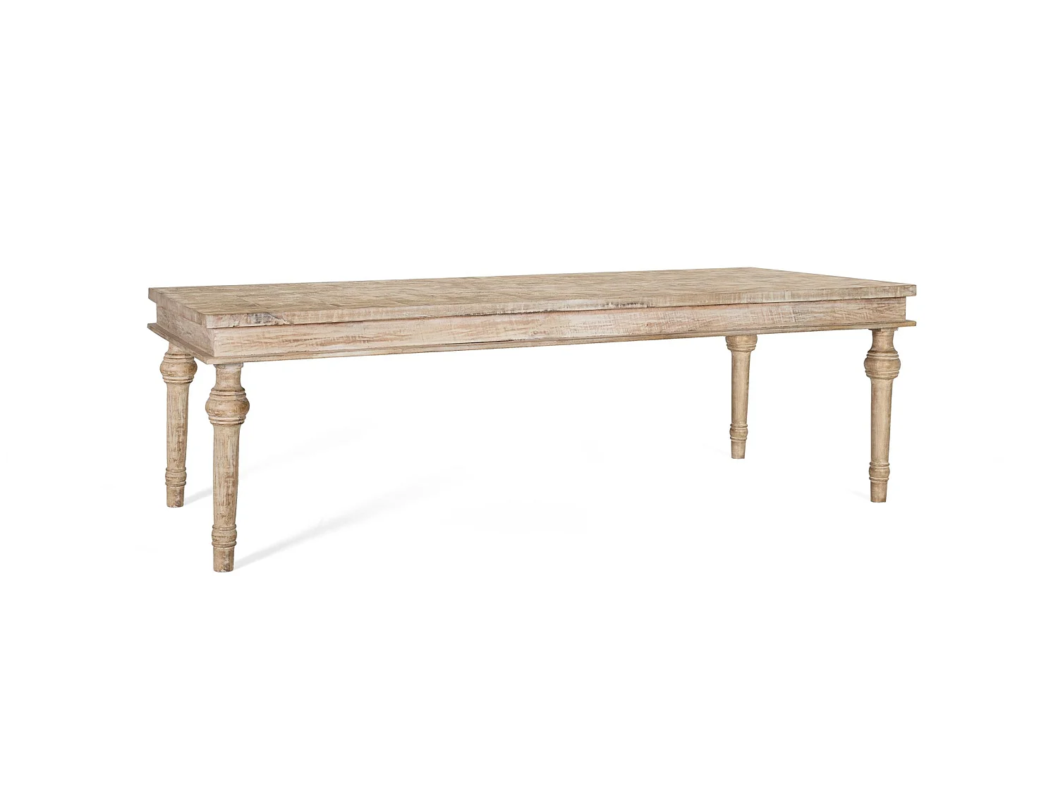 Tables de salle à manger en bois de manguier 200 cm, style rustique vintage - 76 x 200 x 100