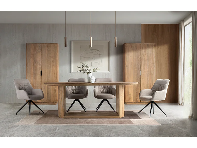 Table ovale en bois de manguier 210 cm