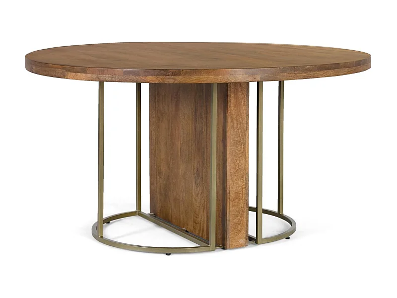 Runder Esstisch aus massivem Mangoholz 150 cm