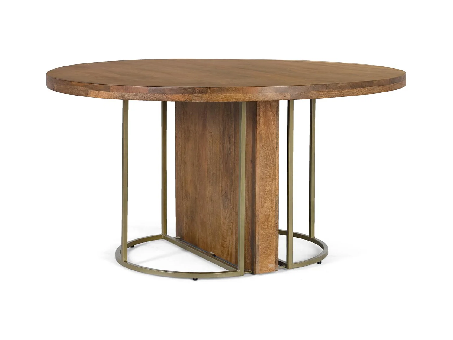 Table à manger ronde en bois de manguier massif 150 cm