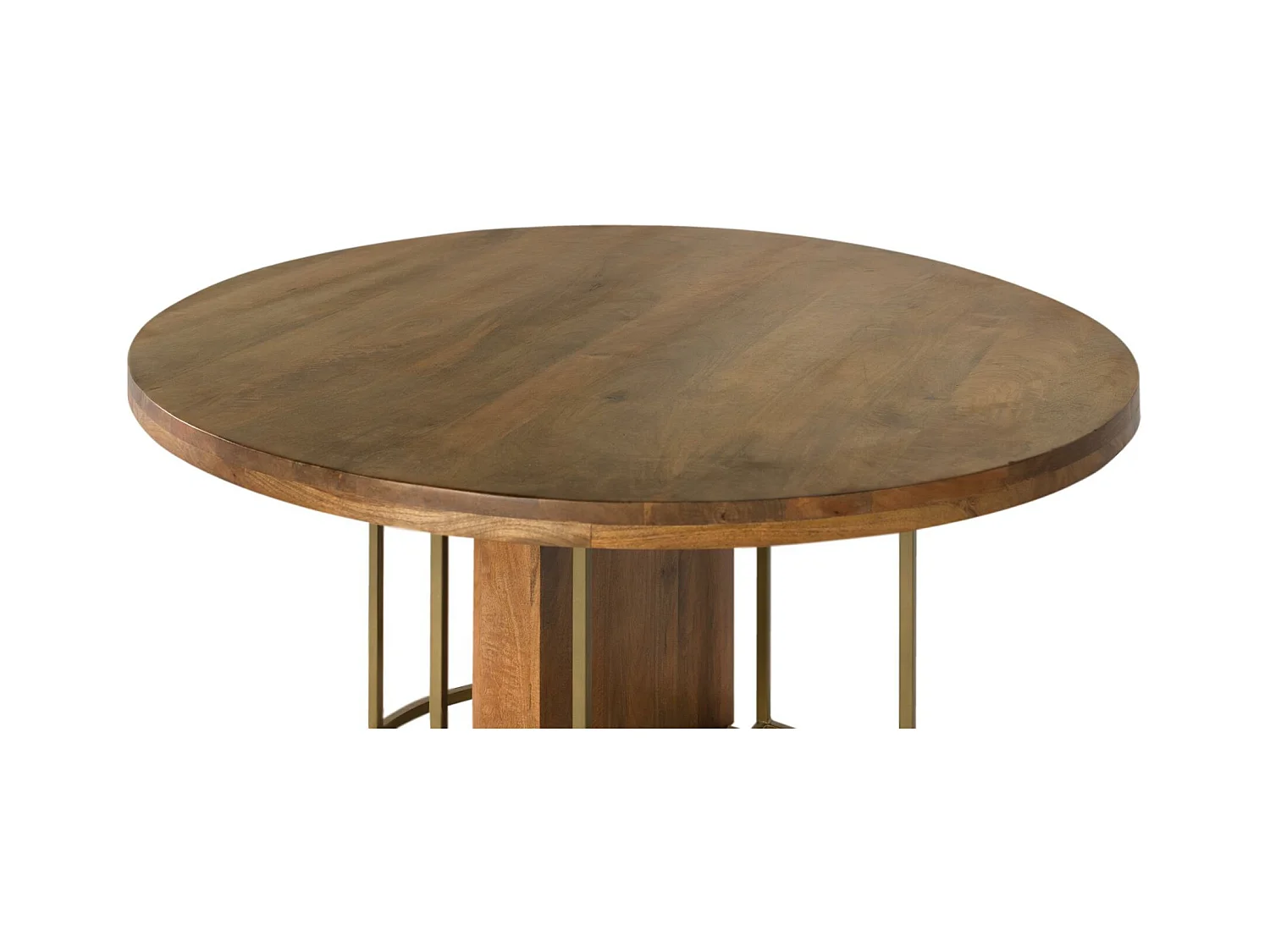 Table à manger ronde en bois de manguier massif 150 cm