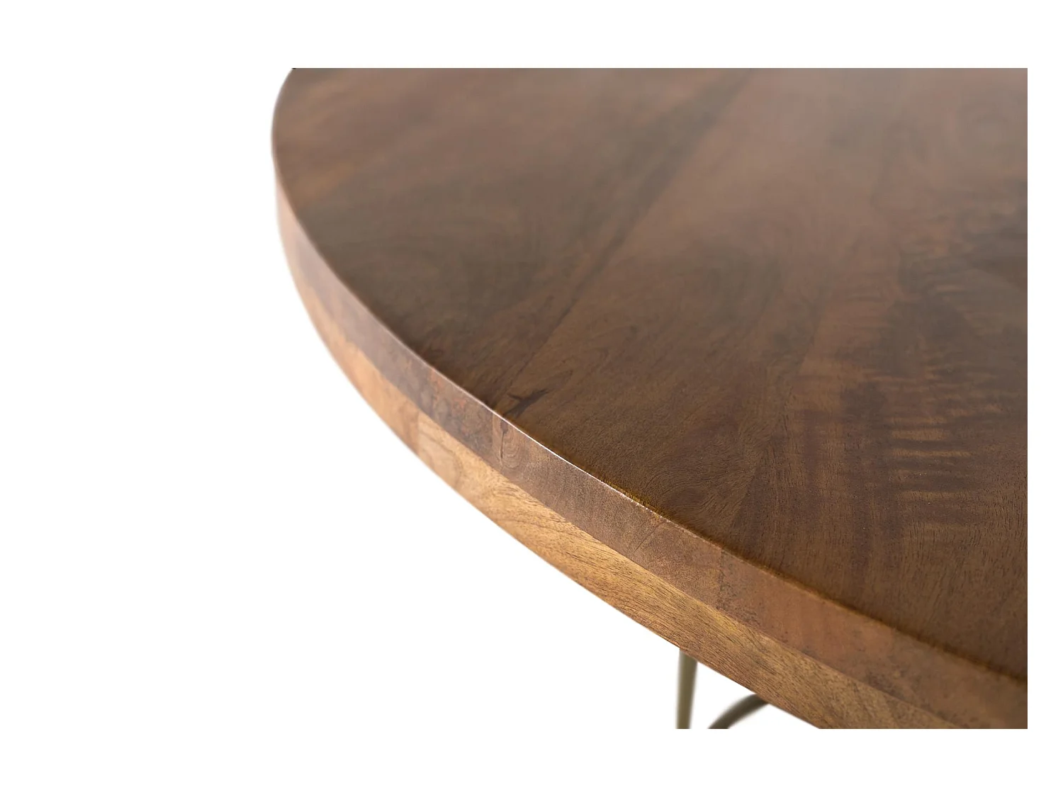 Table à manger ronde en bois de manguier massif 150 cm