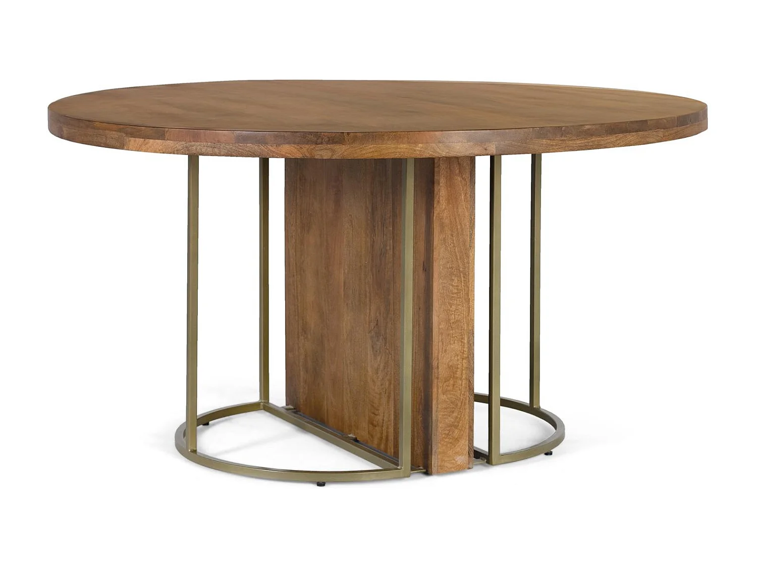 Table à manger ronde en bois de manguier massif 150 cm
