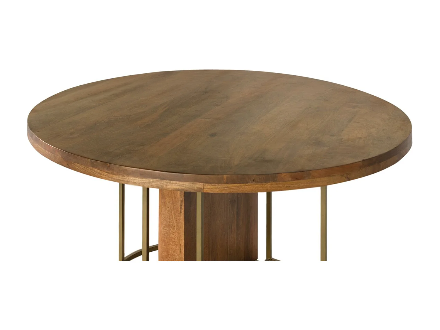 Table à manger ronde en bois de manguier massif 150 cm
