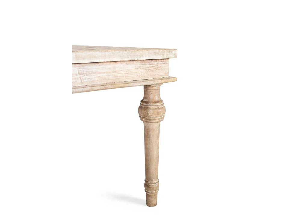 Mesa de jantar em madeira de mangueira, estilo rústico vintage, 240 cm - 76 x 240 x 110 mm