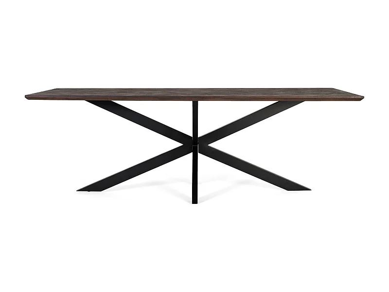 Esstisch aus Akazienholz und Metallbeinen 230 cm