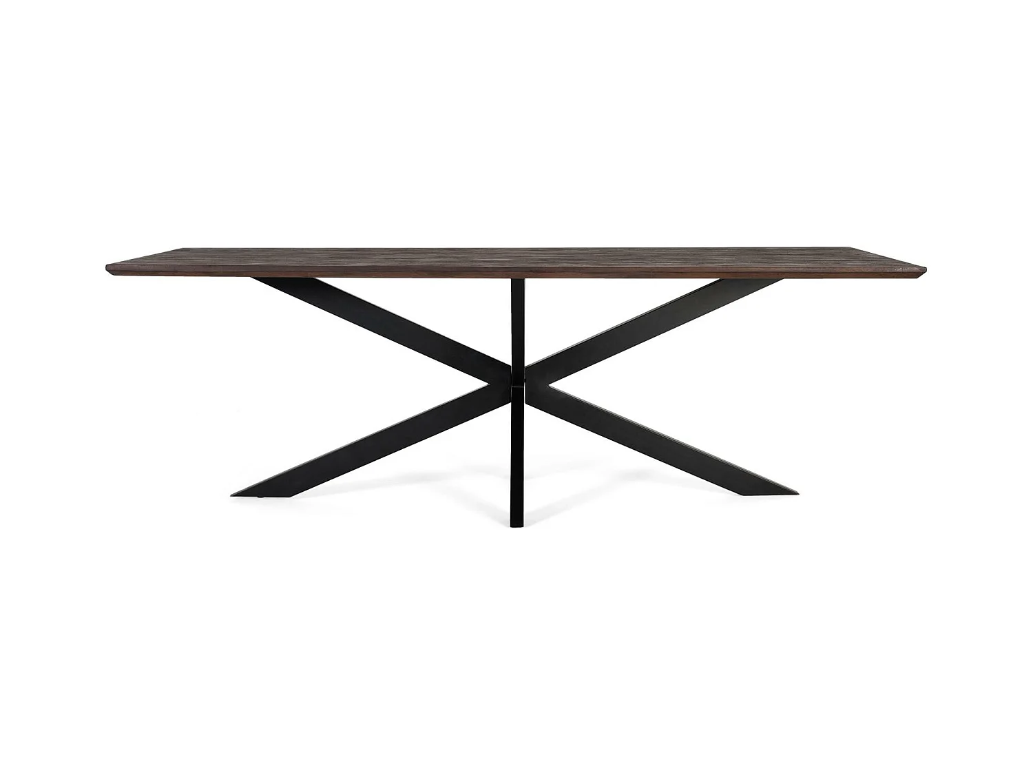 Eettafel in acaciahout en metalen poten 230 cm