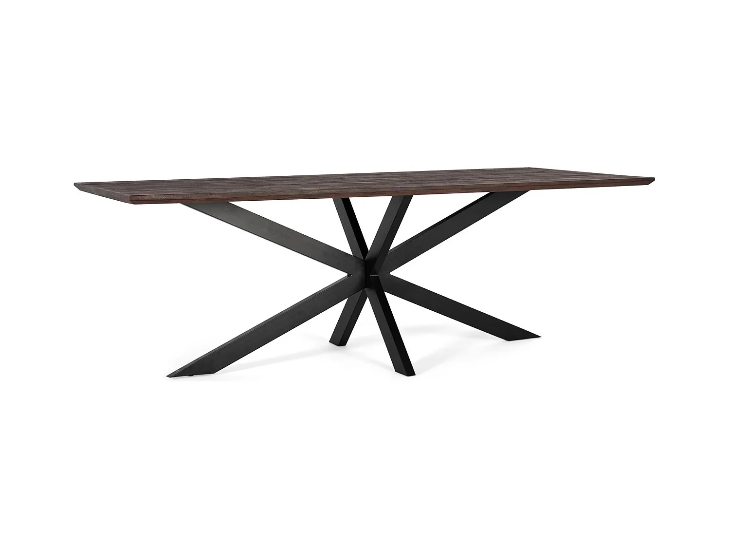 Eettafel in acaciahout en metalen poten 230 cm