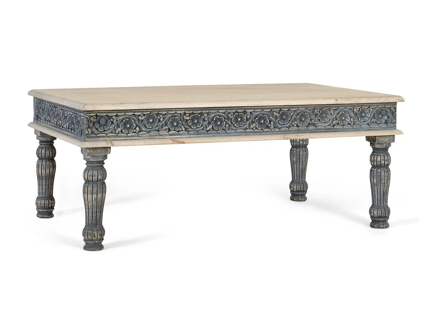 Podstawa stołu z drewna Manguier z podstawą z Fer Fabriquée à la Main