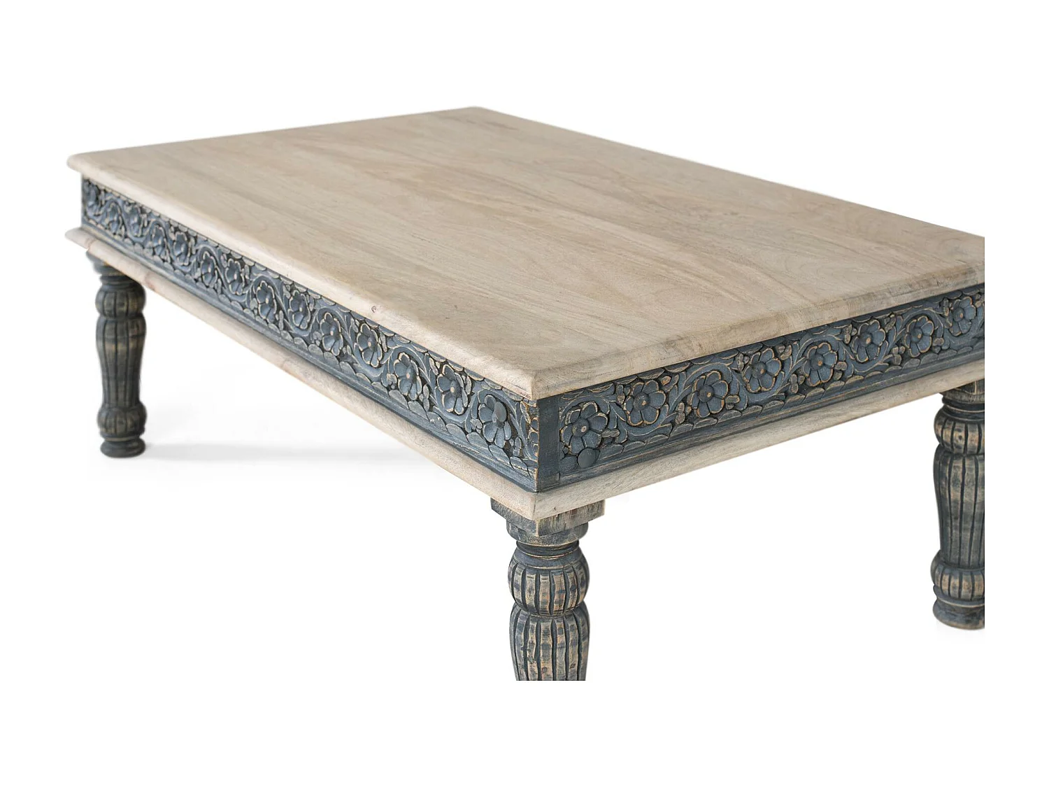 Podstawa stołu z drewna Manguier z podstawą z Fer Fabriquée à la Main