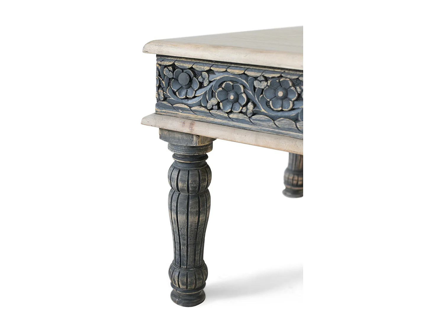 Podstawa stołu z drewna Manguier z podstawą z Fer Fabriquée à la Main