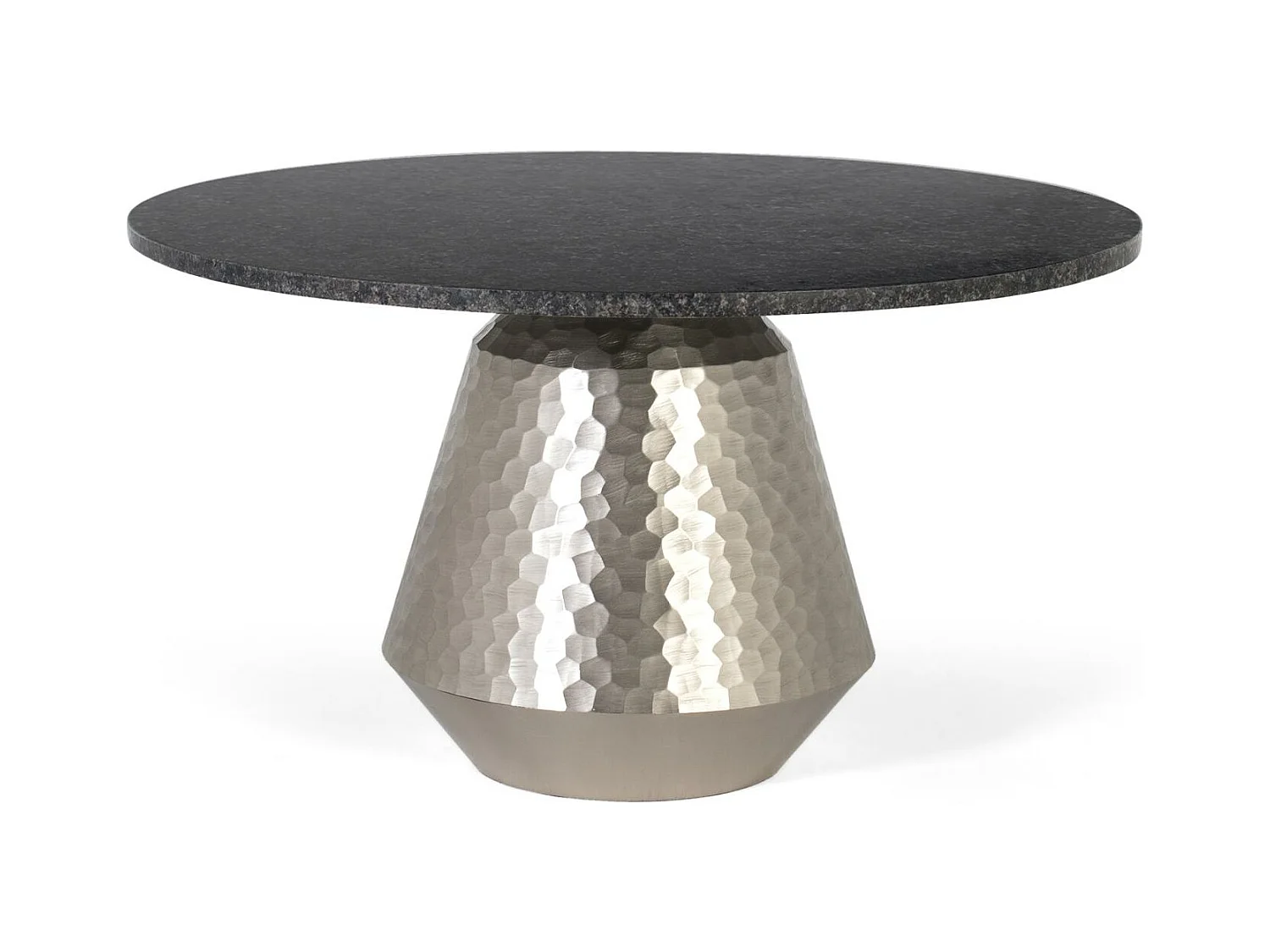 Table basse avec plateau en marbre et base en aluminium faite à la main
