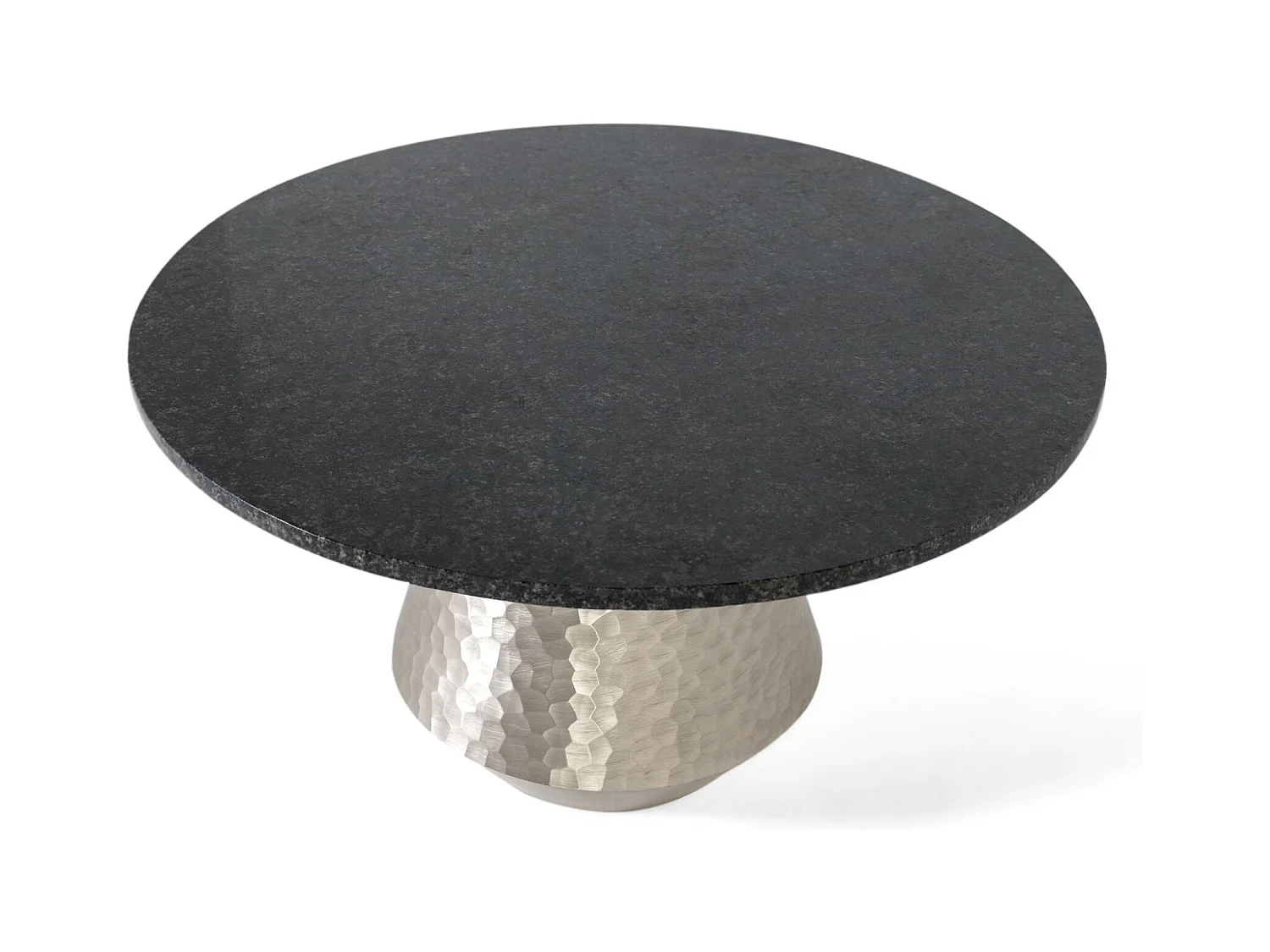 Salontafel met marmeren blad en handgemaakte aluminium voet