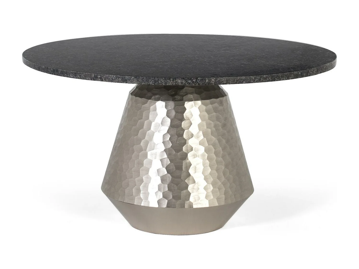 Table basse avec plateau en marbre et base en aluminium faite à la main