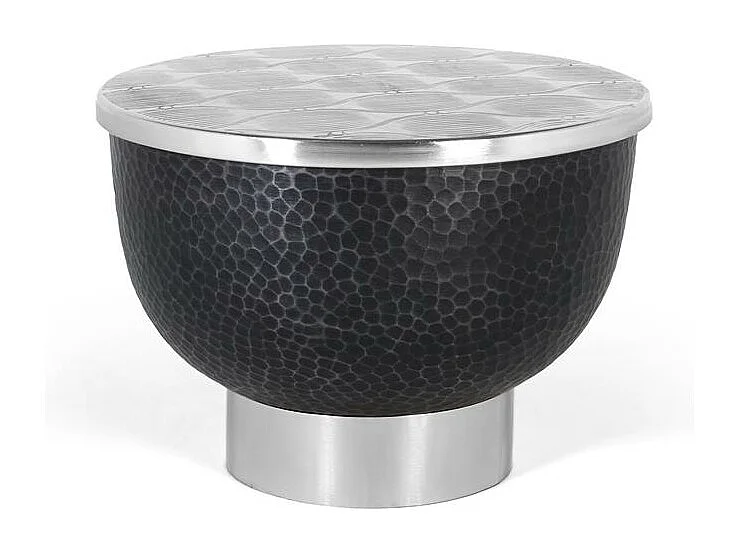 Okrągły stolik kawowy z ciemnoszarym aluminium