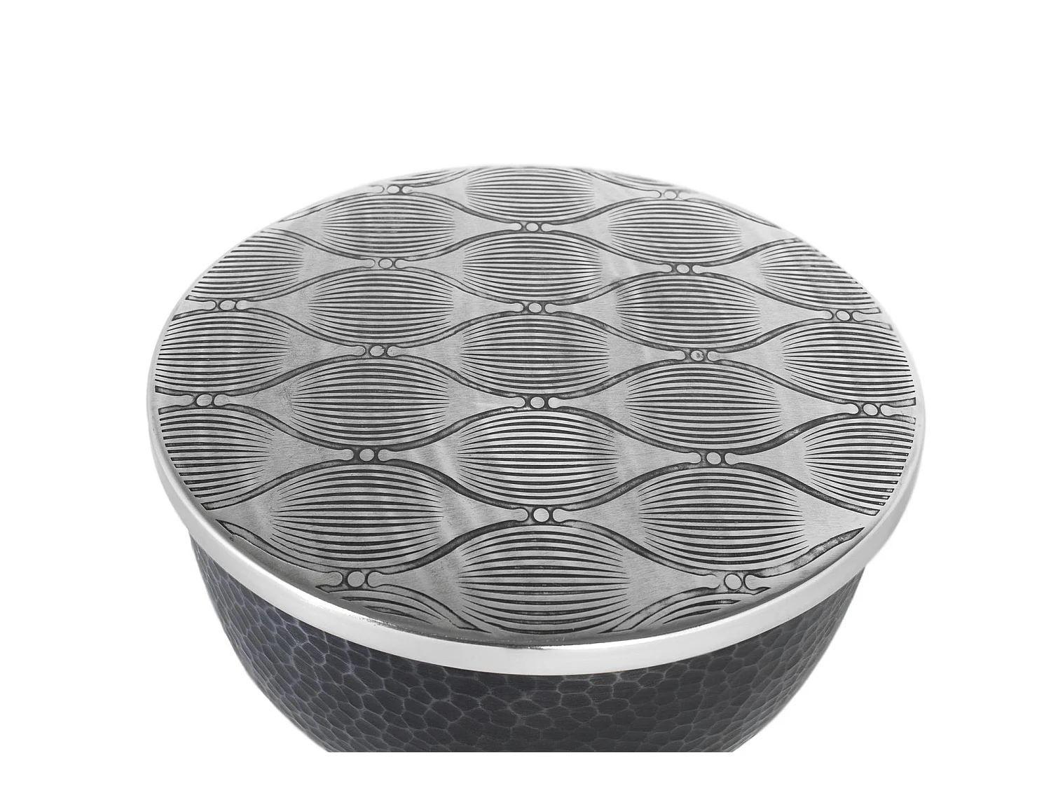 Table basse en aluminium 62 cm, style industriel moderne - 43 x 62 x 62 cm
