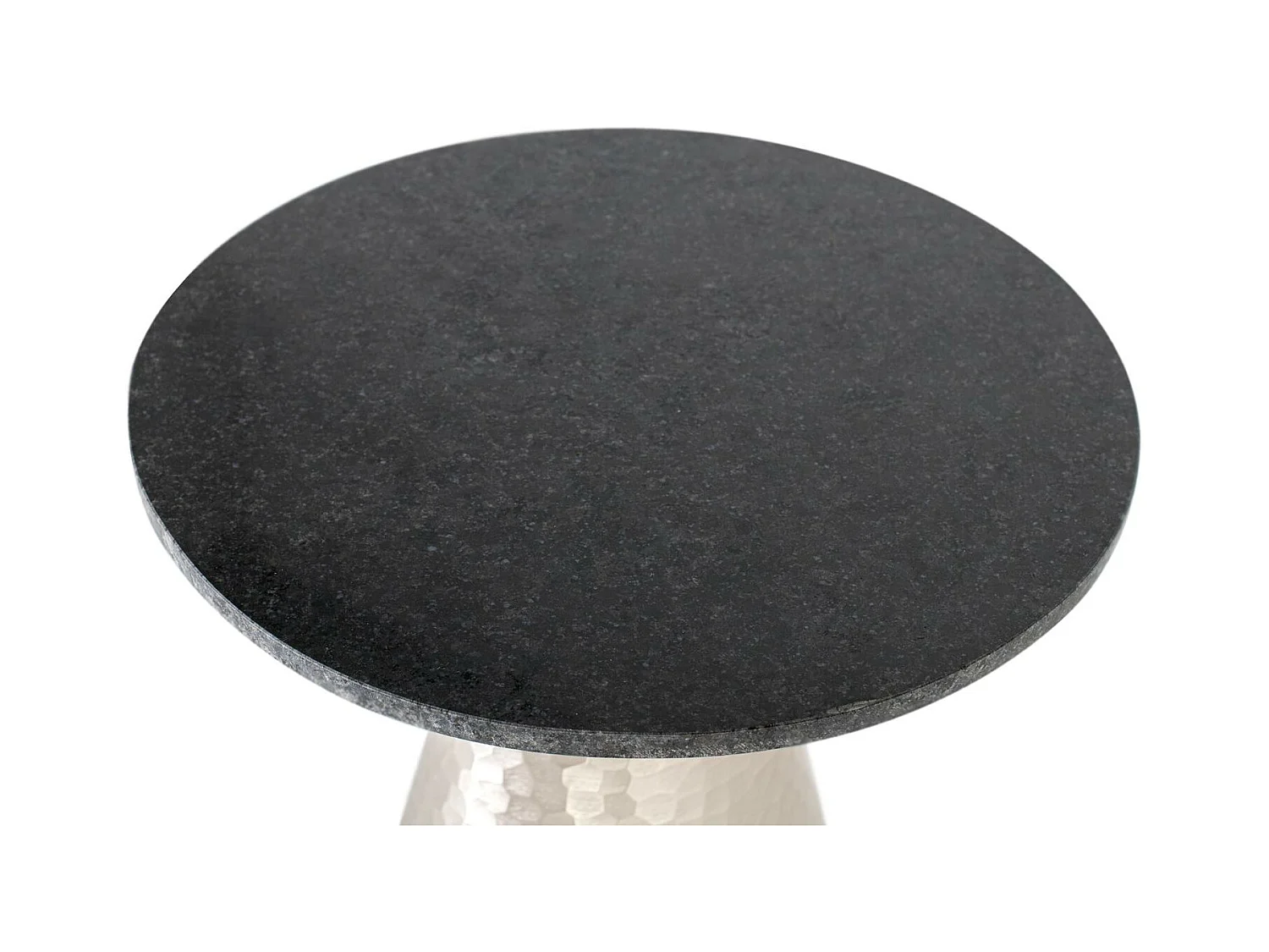 Salontafel met marmeren blad en handgemaakte aluminium voet