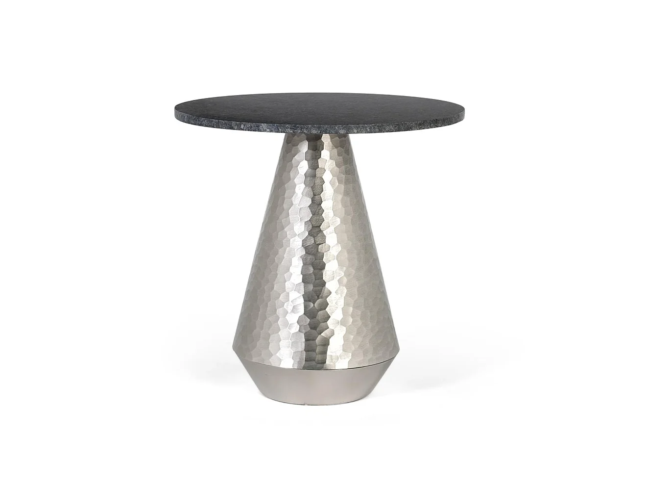 Couchtisch mit Marmorplatte und  Aluminiumfuß.
