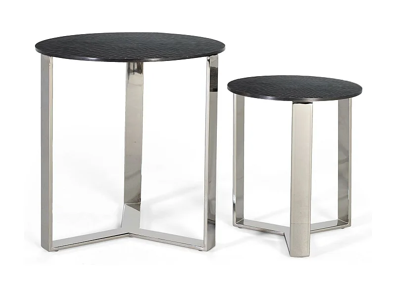 Set aus 2 handgefertigten Couchtischen aus Metall