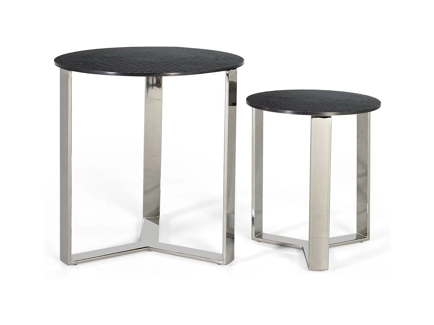 Ensemble de 2 tables basses en métal faites à la main