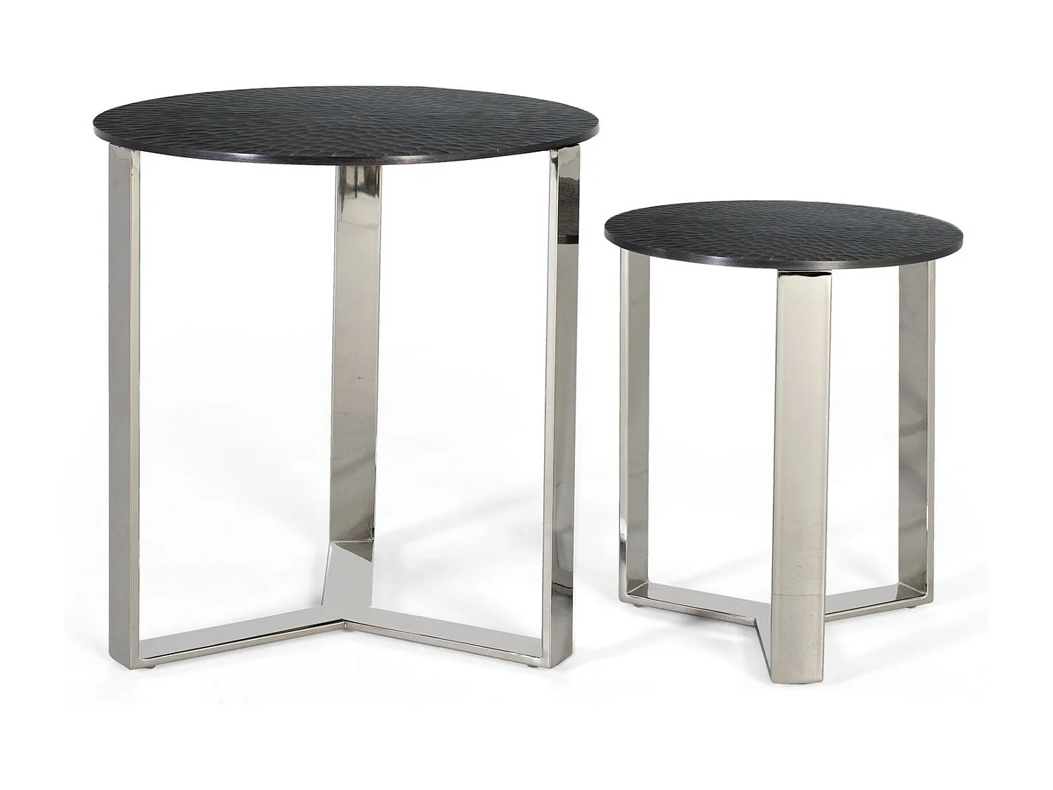 Zestaw 2 basów stołowych z metalu faites à la main