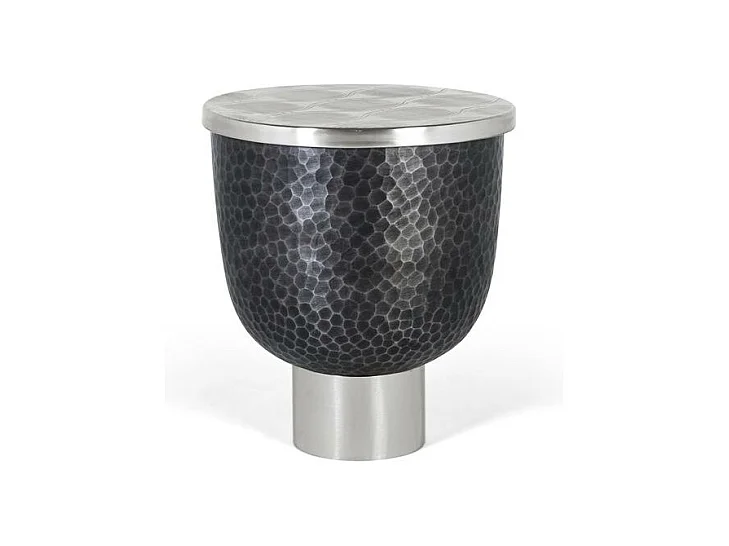 Ronde salontafel met aluminium blad