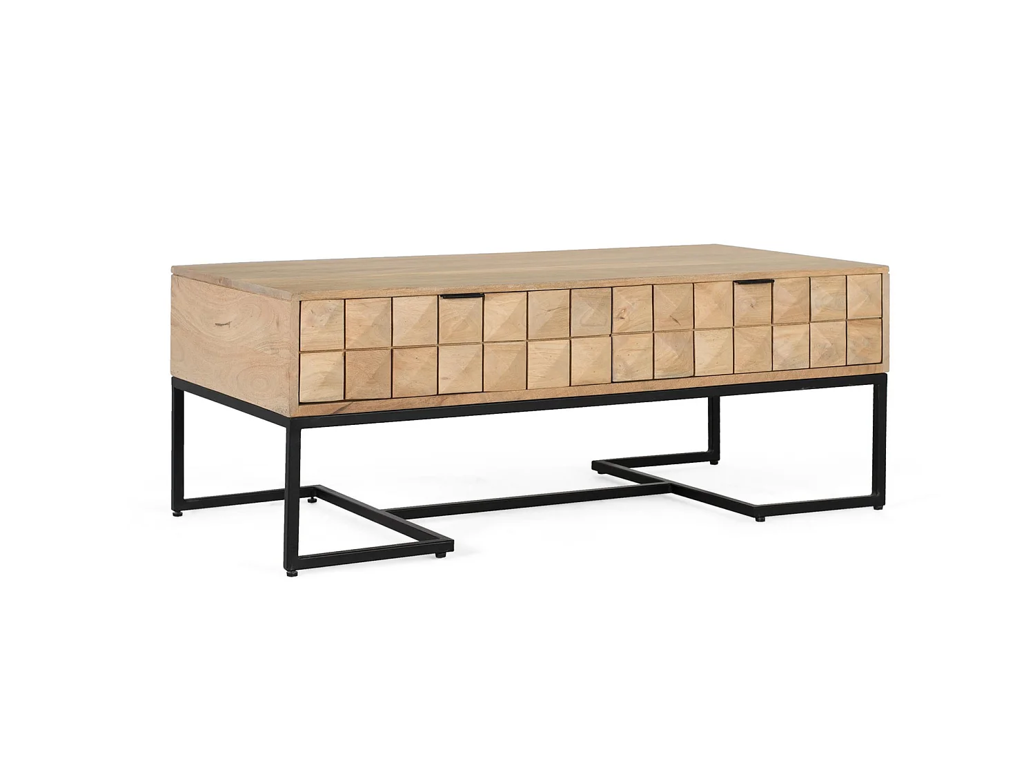 Tables basses en bois de manguier 120 cm, style minimaliste intemporel - 46 x 120 x 60 cm