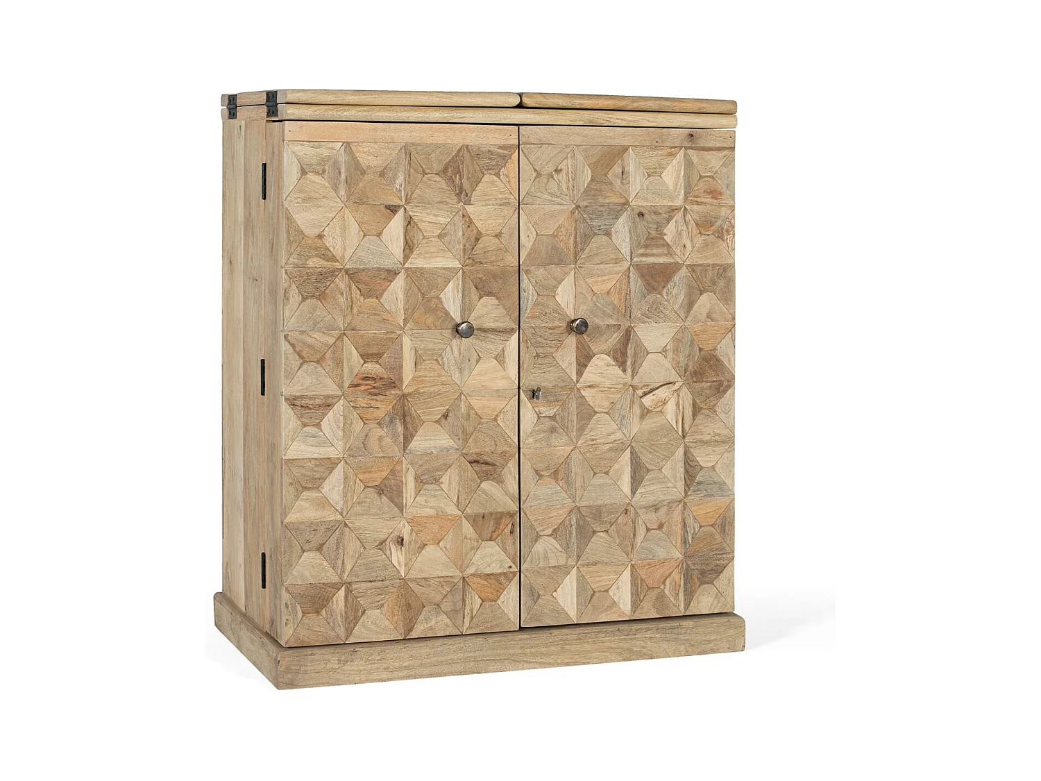 Meuble bar à 2 portes en bois de manguier