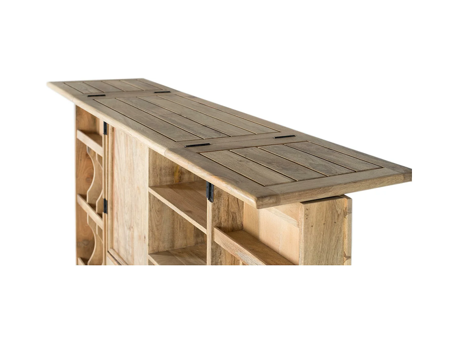 Meuble bar à 2 portes en bois de manguier