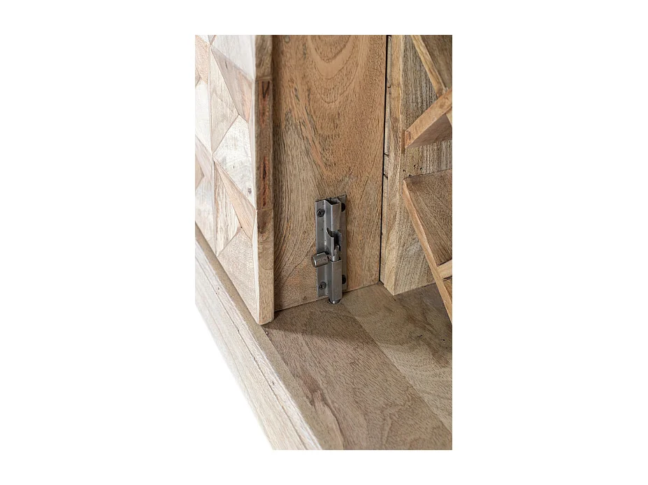 Meuble bar à 2 portes en bois de manguier