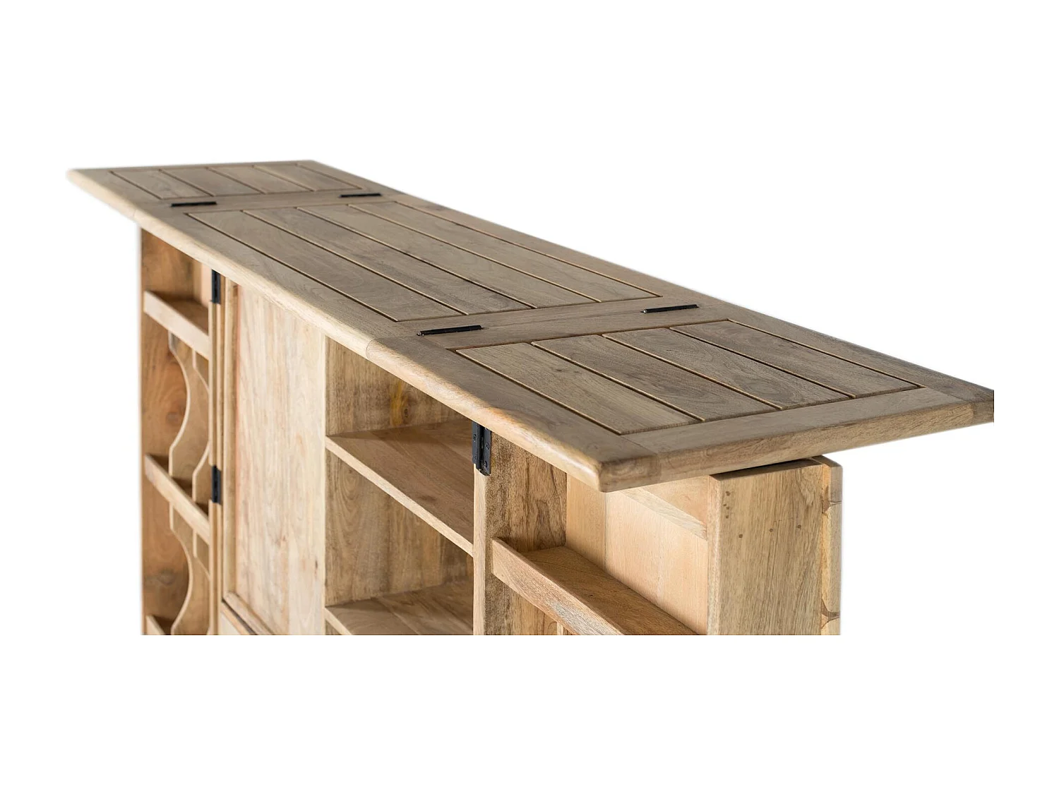 Barschrank mit 2 Türen aus Mangoholz.