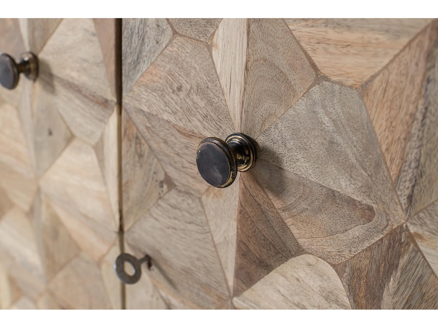 Meubles de bar en bois de manguier, fermé 90 cm, ouvert 180 cm, style rustique moderne - 104 x 180 x 50