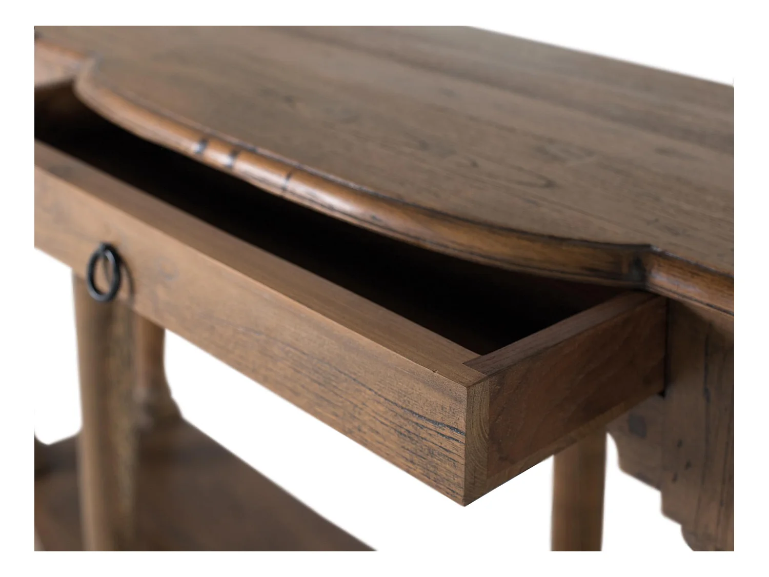 Konsola rzeźbiona ręcznie z odzyskanego drewna tekowego