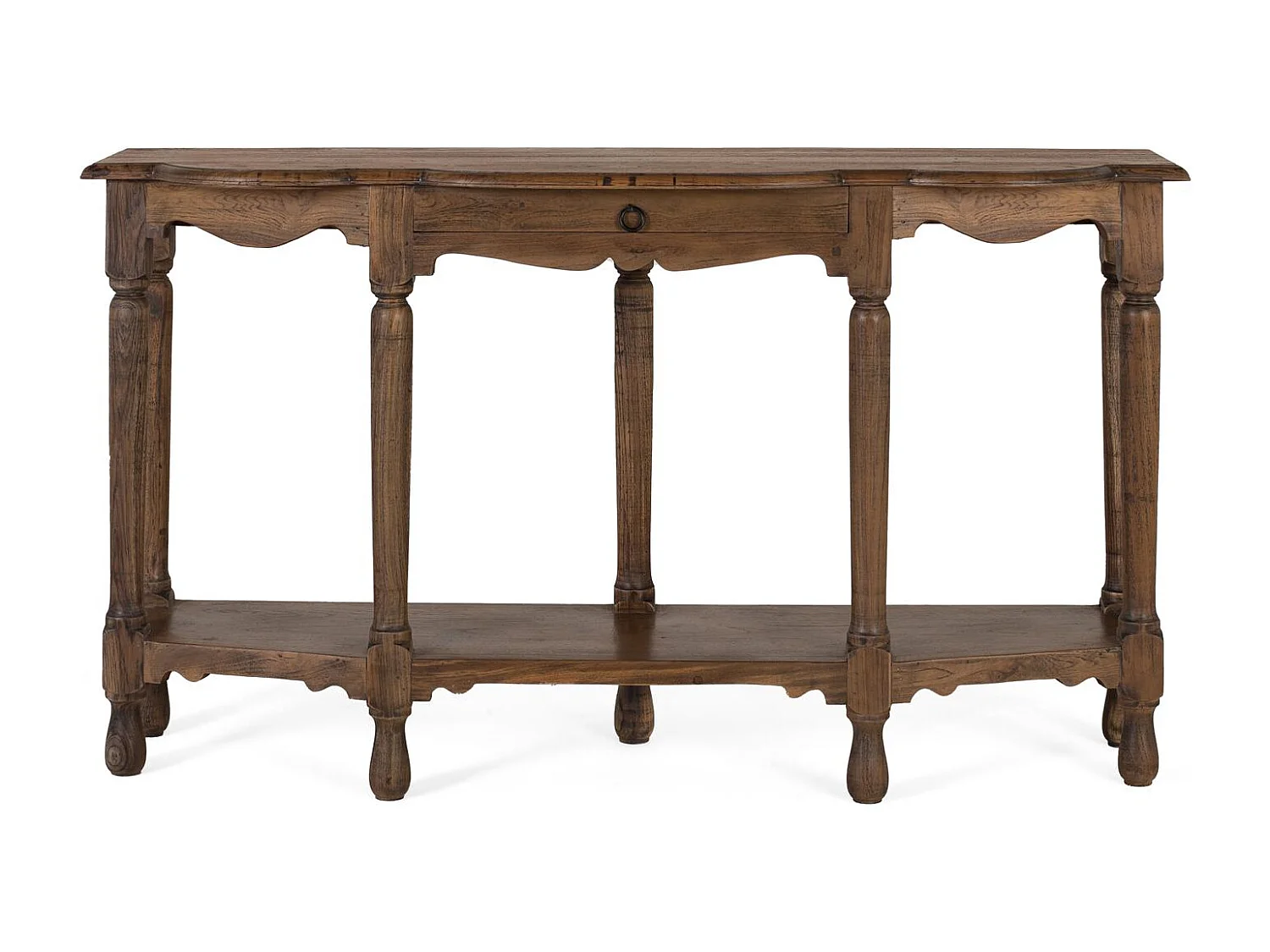 Konsola wyrzeźbiona à la main z drewna tekowego pochodzącego z recyklingu