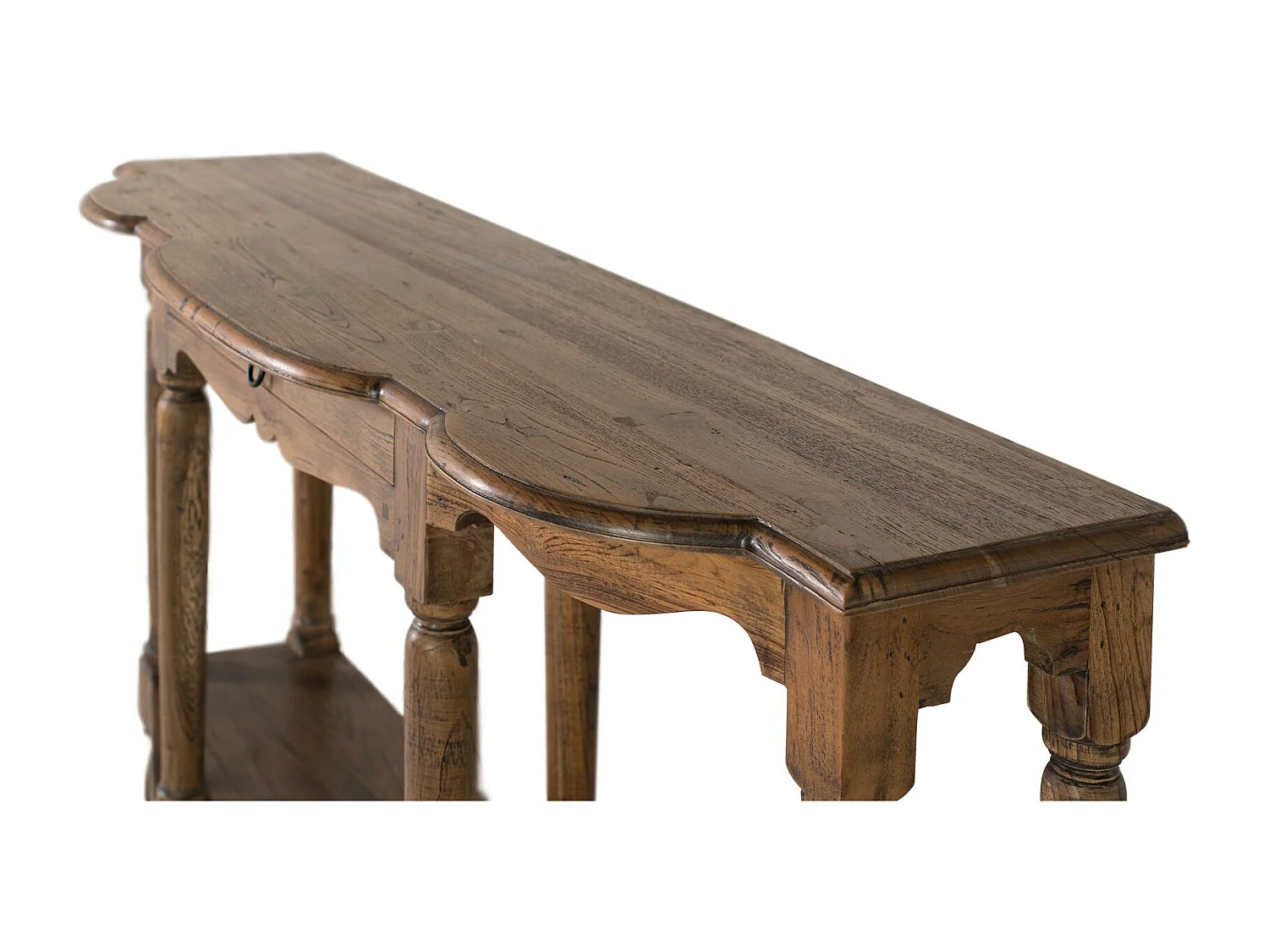 Konsola wyrzeźbiona à la main z drewna tekowego pochodzącego z recyklingu