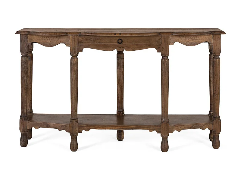 Console sculptée à la main van gerecycled teckhout