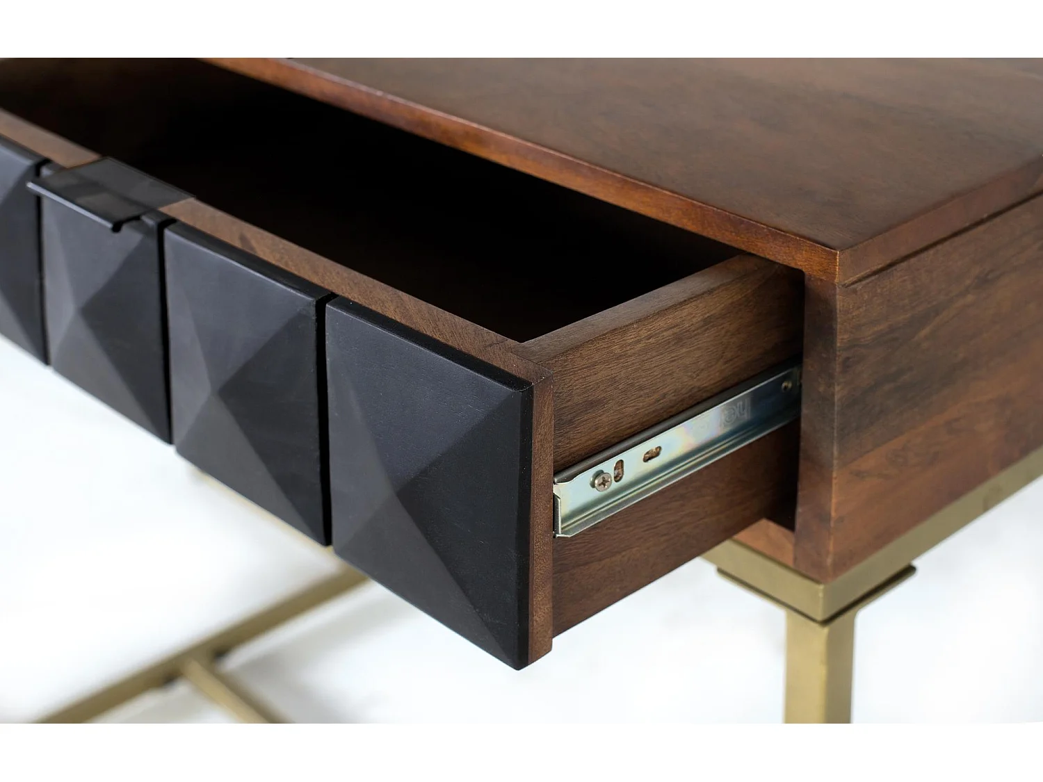 Console en bois de manguier et structure en fer