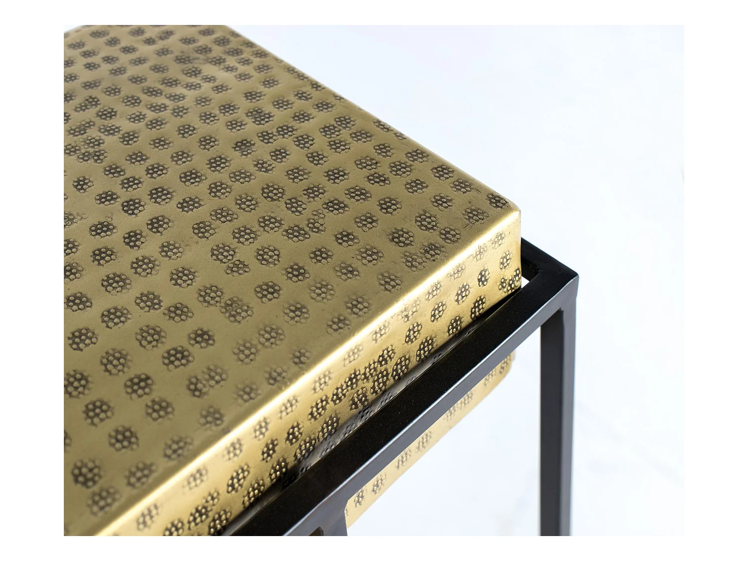 Console van staal en gouden ijzeren poten 123cm