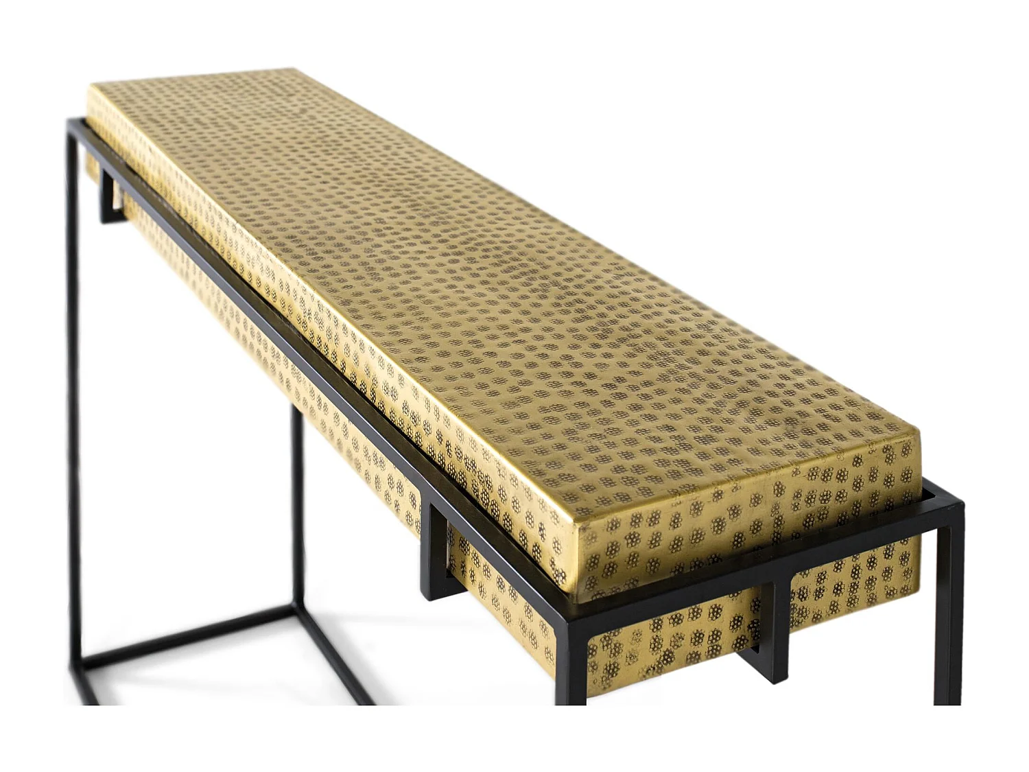 Consola fabricada en acero y patas de hierro dorada 123cm