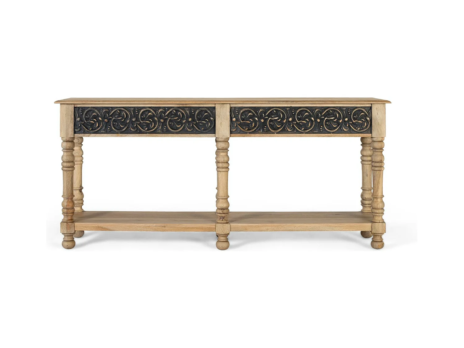 Console van mangohout met handgemaakt design