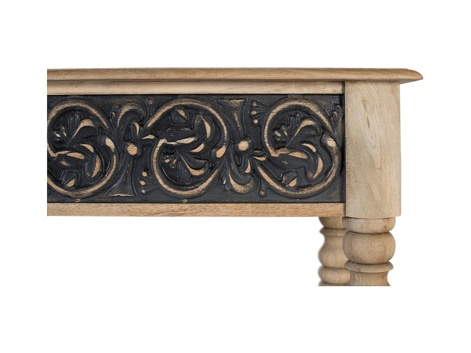 Console van mangohout met handgemaakt design