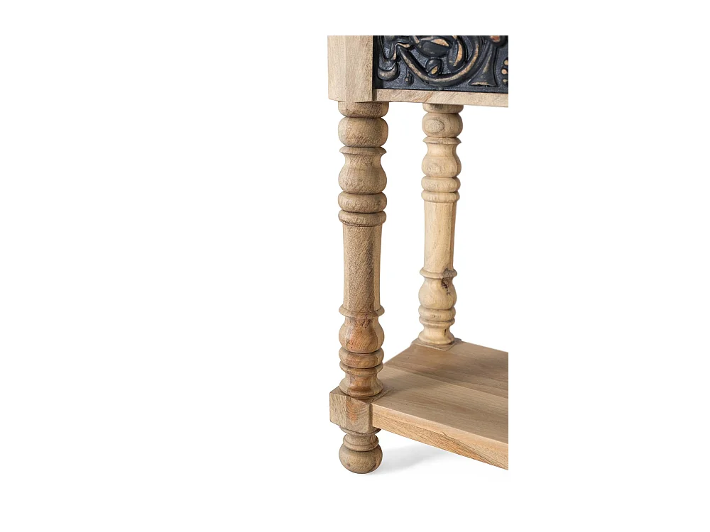Console van mangohout met handgemaakt design