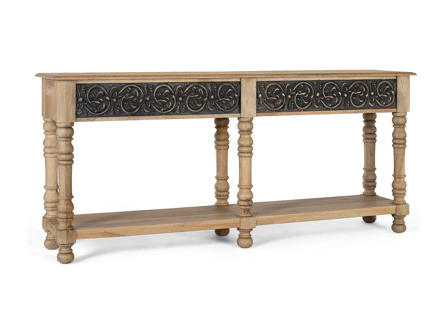 Console en bois de manguier au design artisanal